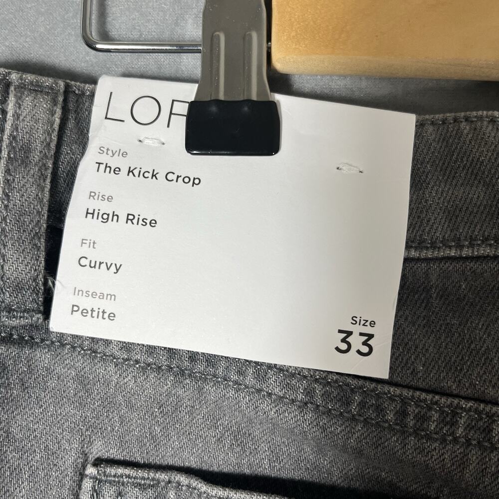 NWT Ann Taylor Loft The Kick Crop High Rise Curvy Fit Women's Size 33/16 P Gray - Picture 7 of 10